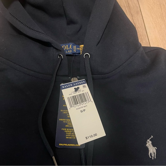 Polo Ralph Lauren Mens Aviator Navy Blue Double Knit Full Zip Hoodie- Small- NWT - Picture 7 of 7
